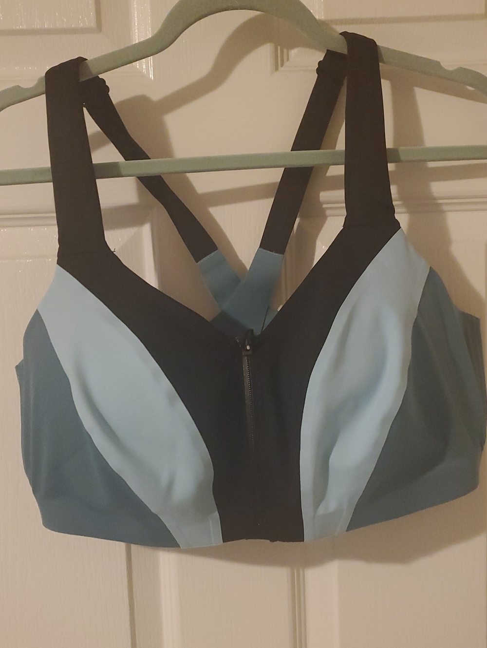 Victoria's Secret Light Blue & Teal Front-Zip Sports Bra